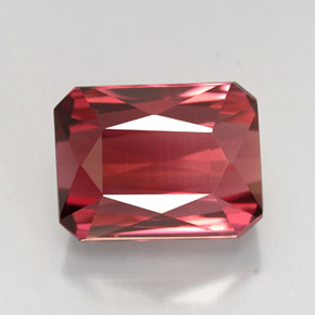 Turmalina rojo natural de 5,01 ct, corte esmeralda, VVS