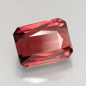 Turmalina rojo natural de 5,01 ct, corte esmeralda, VVS