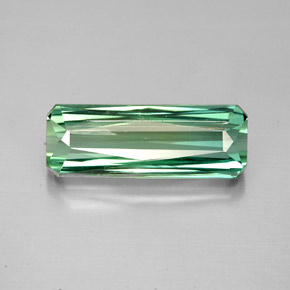 Turmalina verde natural de 2,86 ct, corte esmeralda, VS