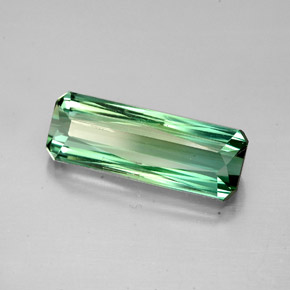 Turmalina verde natural de 2,86 ct, corte esmeralda, VS