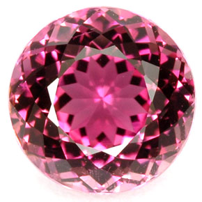 Turmalina rosa natural de 2,24 ct, corte redondo, VVS
