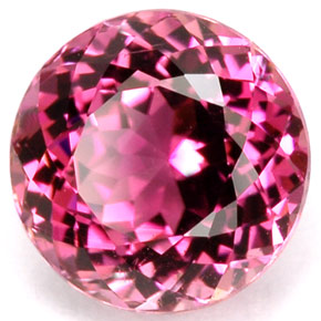 Turmalina rosa natural de 2,24 ct, corte redondo, VVS