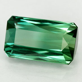 Turmalina verde natural de 3,29 ct, corte esmeralda, VVS
