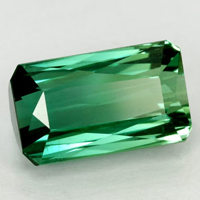 Turmalina verde natural de 3,29 ct, corte esmeralda, VVS