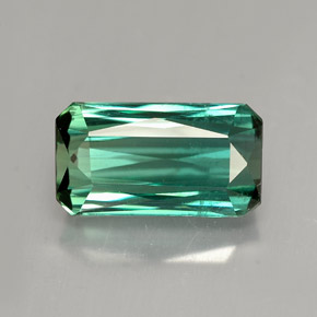 Turmalina verde natural de 4,04 ct, corte esmeralda, VS-SI