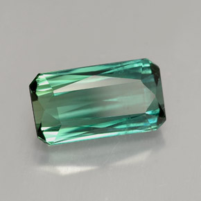 Turmalina verde natural de 4,04 ct, corte esmeralda, VS-SI