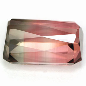 Turmalina multicolor natural de 5,46 ct, corte esmeralda, VVS