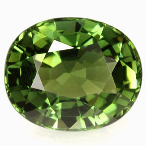 Turmalina verde natural de 2,88 ct, corte óvalo, VVS