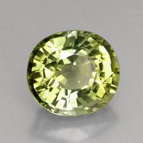 Turmalina verde natural de 3,10 ct, corte óvalo, VVS