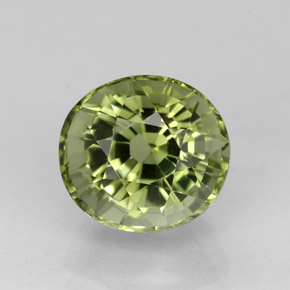 Turmalina verde natural de 2,18 ct, corte óvalo, VVS