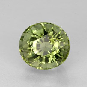 Turmalina verde natural de 2,18 ct, corte óvalo, VVS