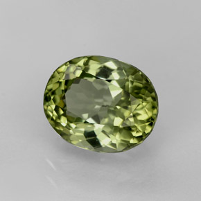 Turmalina verde natural de 2,62 ct, corte óvalo, VVS