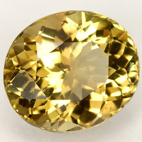 Turmalina amarillo natural de 2,25 ct, corte óvalo, VVS