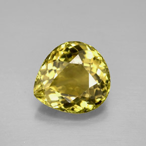 Turmalina amarillo natural de 2,59 ct, en forma de pera, IF
