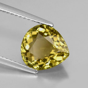 Turmalina amarillo natural de 2,59 ct, en forma de pera, IF