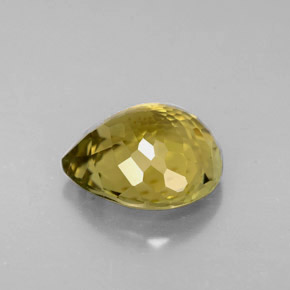 Turmalina amarillo natural de 2,59 ct, en forma de pera, IF