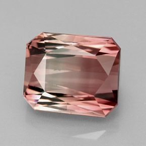Turmalina bicolor natural de 8,55 ct, corte esmeralda, IF