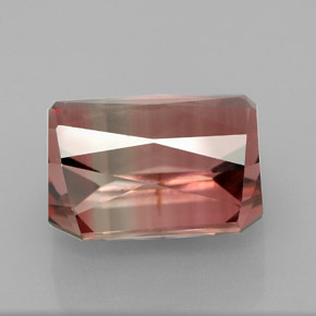 Turmalina bicolor natural de 8,55 ct, corte esmeralda, IF