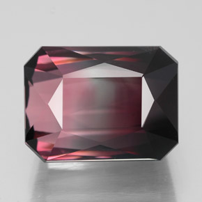 Turmalina bicolor natural de 6,67 ct, corte esmeralda, VVS