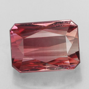 Turmalina rosa natural de 3,29 ct, corte esmeralda, VS-SI