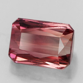 Turmalina rosa natural de 3,29 ct, corte esmeralda, VS-SI