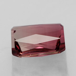Turmalina rosa natural de 3,29 ct, corte esmeralda, VS-SI
