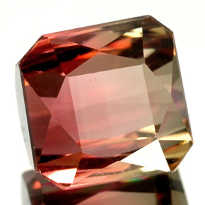 Turmalina multicolor natural de 3,88 ct, corte esmeralda, VVS-VS