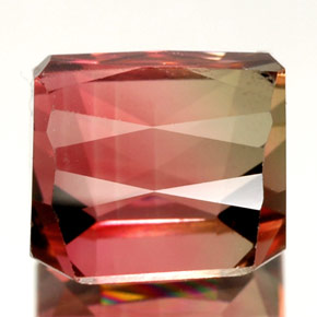 Turmalina multicolor natural de 3,88 ct, corte esmeralda, VVS-VS