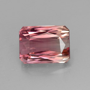 Turmalina rosa natural de 2,27 ct, corte esmeralda, VS-SI
