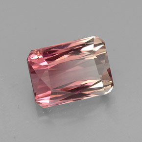 Turmalina rosa natural de 2,27 ct, corte esmeralda, VS-SI