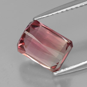 Turmalina rosa natural de 2,27 ct, corte esmeralda, VS-SI