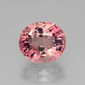 Turmalina rosa natural de 3,43 ct, corte óvalo, VVS
