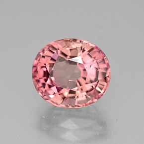 Turmalina rosa natural de 3,43 ct, corte óvalo, VVS