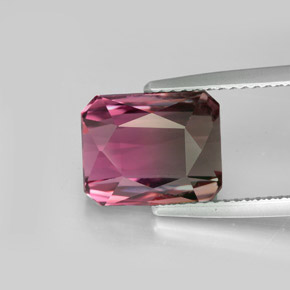 Turmalina bicolor natural de 5,27 ct, corte esmeralda, VVS