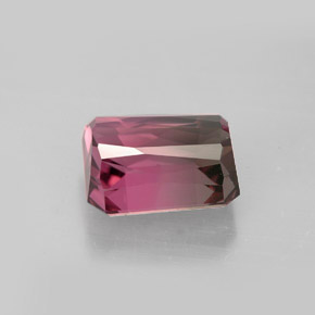 Turmalina bicolor natural de 5,27 ct, corte esmeralda, VVS