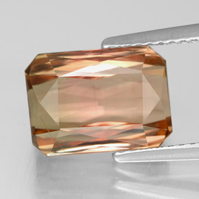 Turmalina multicolor natural de 5,23 ct, corte esmeralda, VS