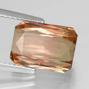 Turmalina multicolor natural de 5,23 ct, corte esmeralda, VS