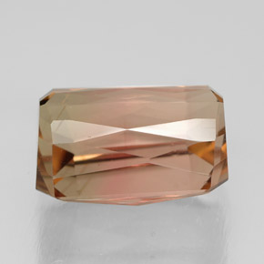 Turmalina multicolor natural de 5,23 ct, corte esmeralda, VS
