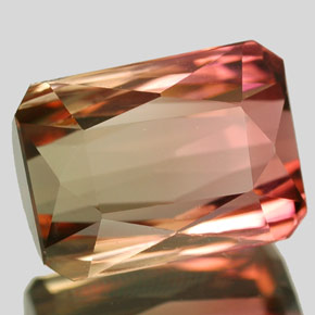 Turmalina multicolor natural de 4,65 ct, corte esmeralda, VVS