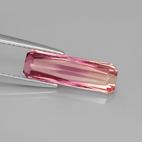 Turmalina rosa natural de 2,67 ct, corte esmeralda, VS