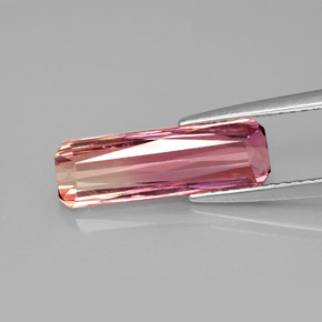 Turmalina rosa natural de 2,67 ct, corte esmeralda, VS