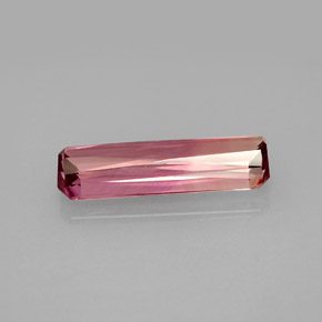 Turmalina rosa natural de 2,67 ct, corte esmeralda, VS