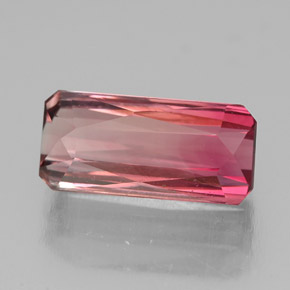 Turmalina rosa natural de 3,00 ct, corte esmeralda, VS