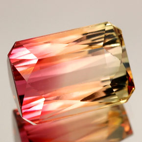 Turmalina multicolor natural de 9,35 ct, corte esmeralda, VVS-VS
