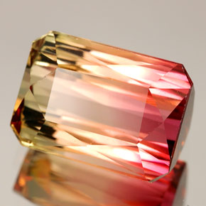 Turmalina multicolor natural de 9,35 ct, corte esmeralda, VVS-VS