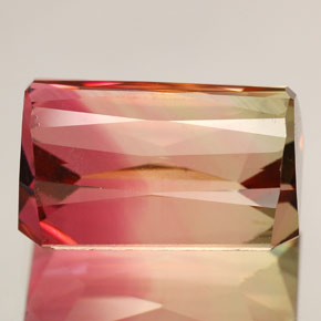 Turmalina multicolor natural de 9,35 ct, corte esmeralda, VVS-VS