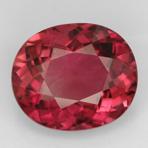 Turmalina rojo natural de 6,90 ct, corte óvalo, VS-SI