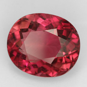 Turmalina rojo natural de 6,90 ct, corte óvalo, VS-SI