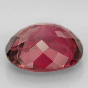 Turmalina rojo natural de 6,90 ct, corte óvalo, VS-SI