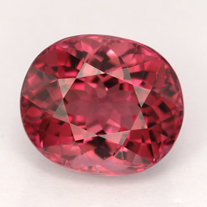 Turmalina rojo natural de 5,16 ct, corte óvalo, VVS